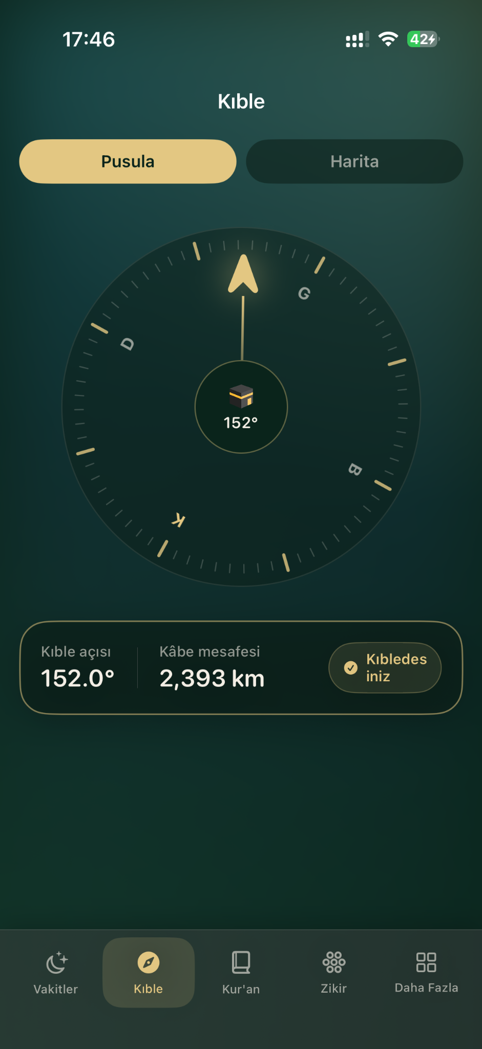 Rahmet Vakti kıble ekranı