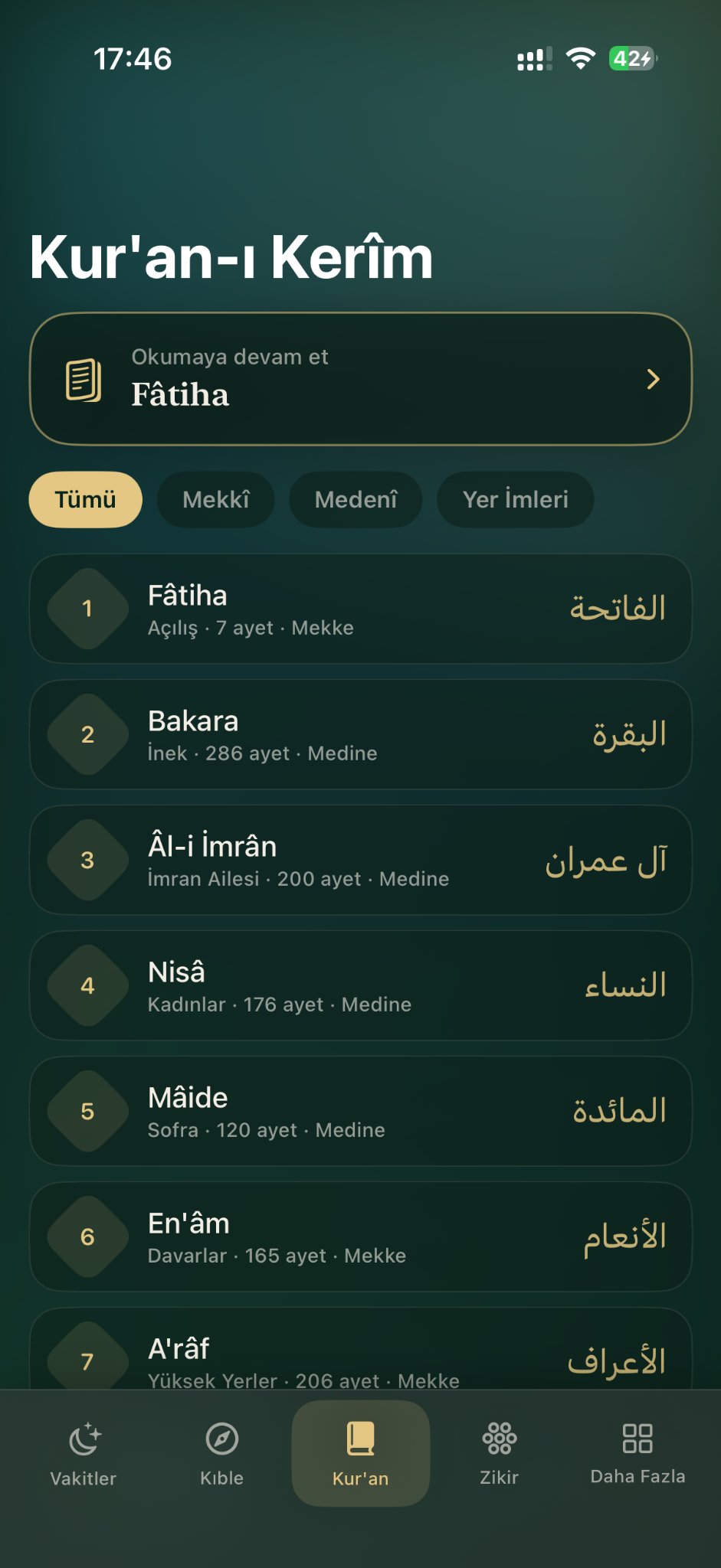 Rahmet Vakti Kur'an ekranı